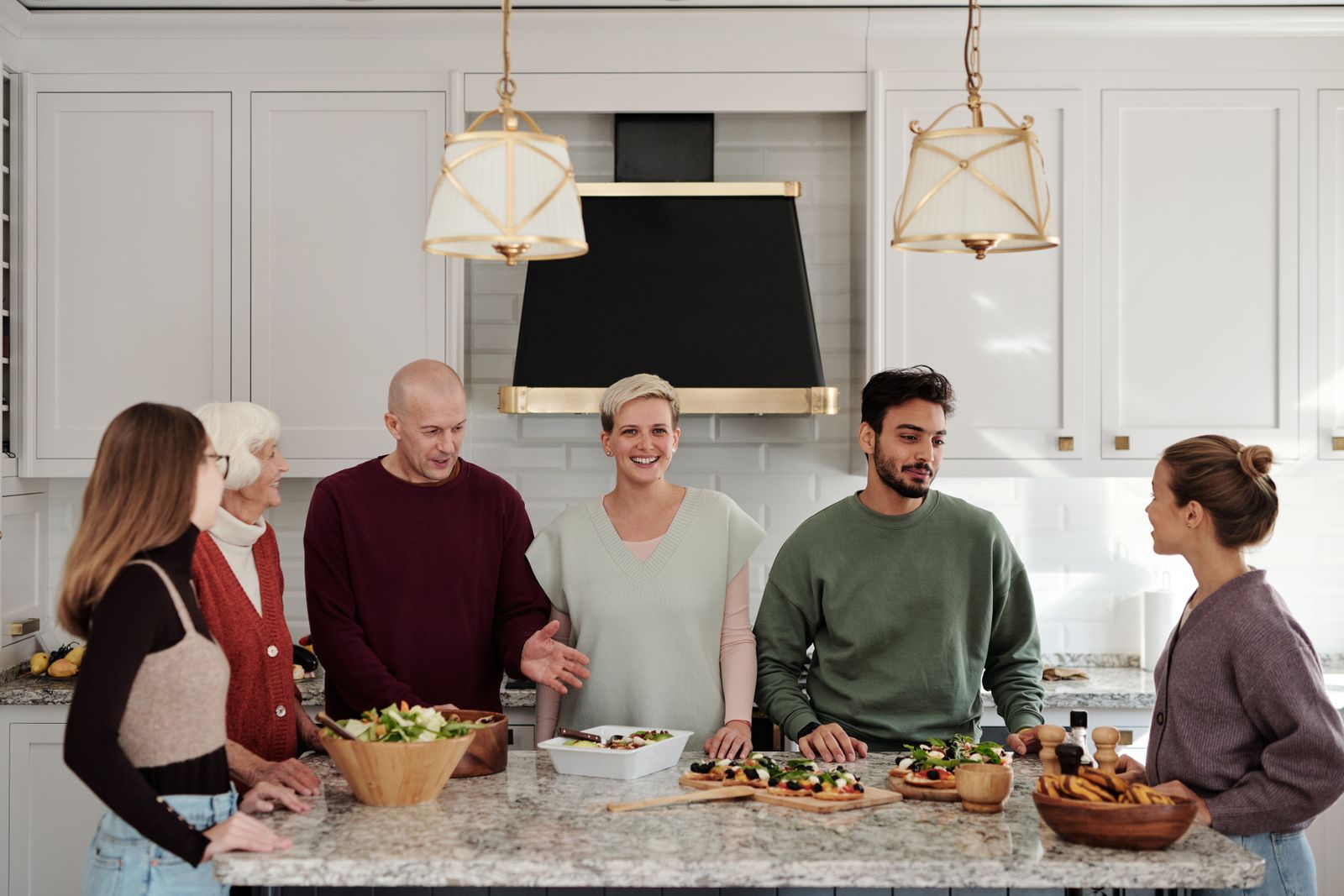 Family spending time together in the kitchen